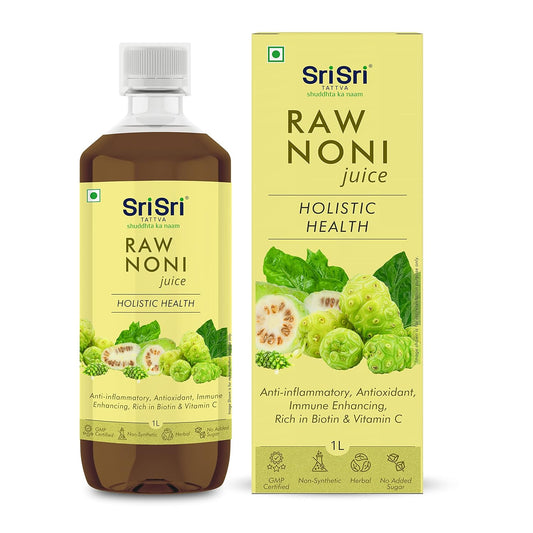 Sri Sri Tattva Ayurvedischer Roh-Noni-Saft, ganzheitliche Gesundheitsflüssigkeit, 1 Liter