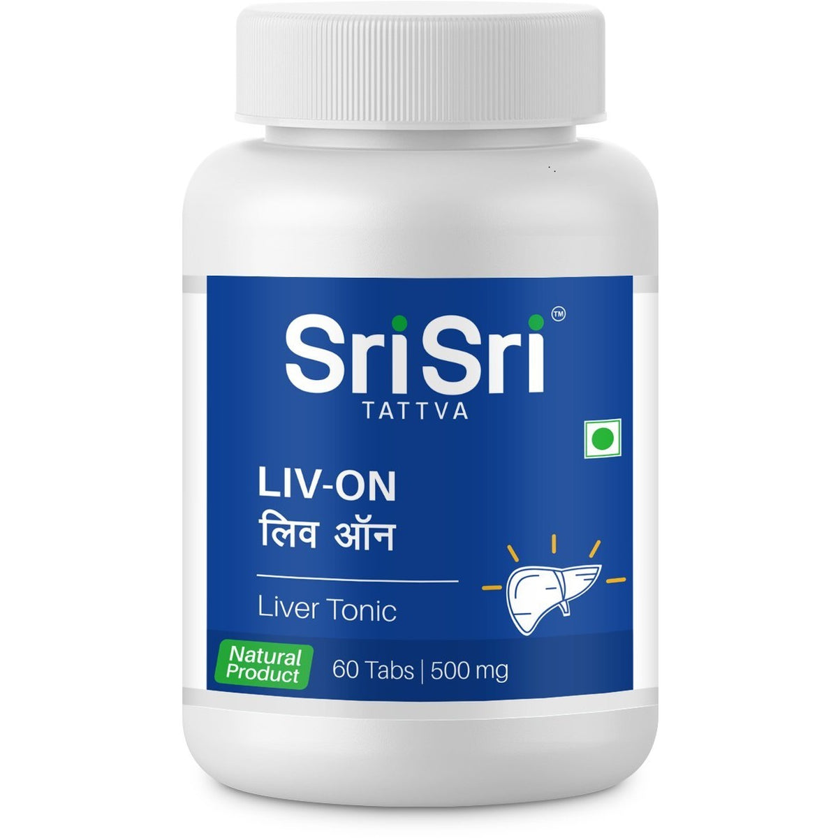 Sri Sri Tattva Ayurvedic Liv ON 500mg Acts as a Liver Tonic 60 Tablets