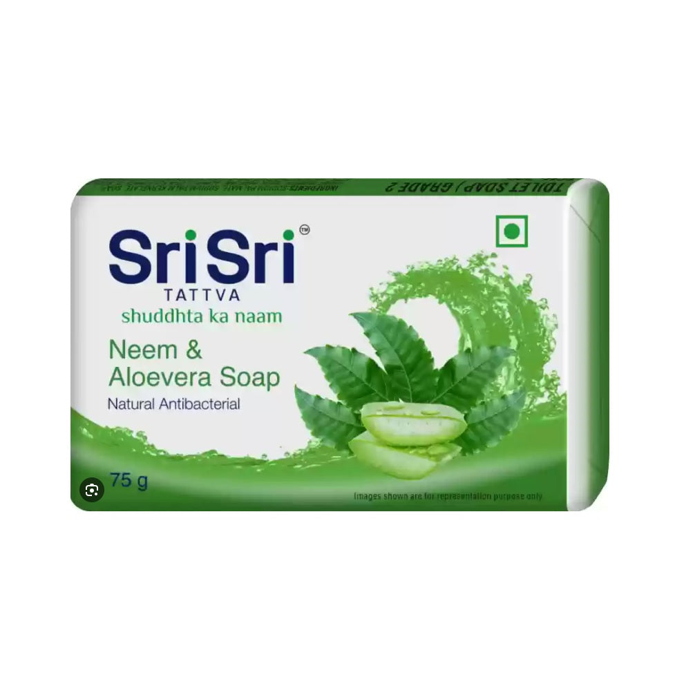 Sri Sri Tattva Neem & AloeVera Natural Antibacterial (3+1 Combo Pack) Soap 75gm