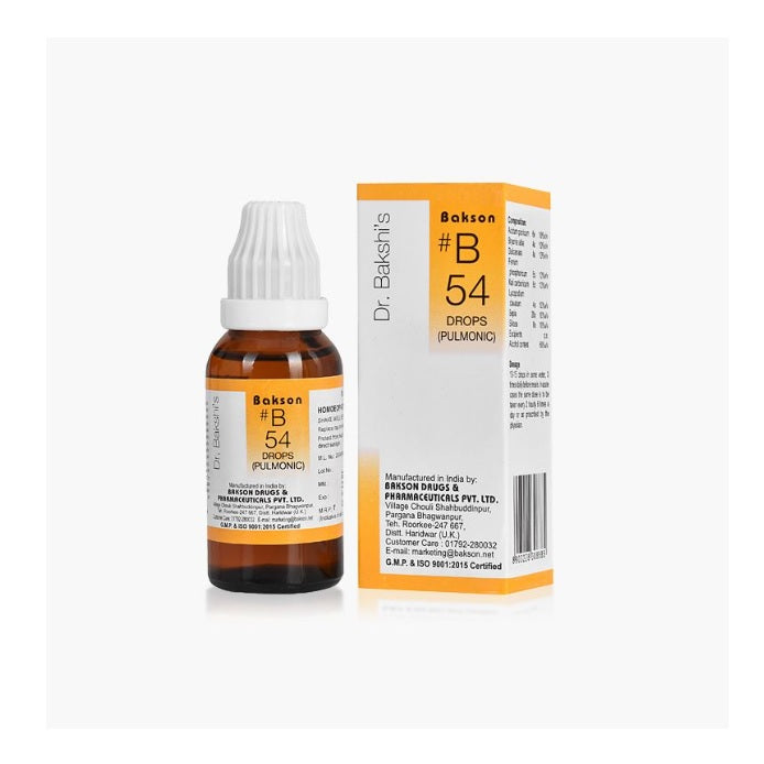 Bakson's B54 (B-54) Pulmonic For Lung Disorders Drops 30ml