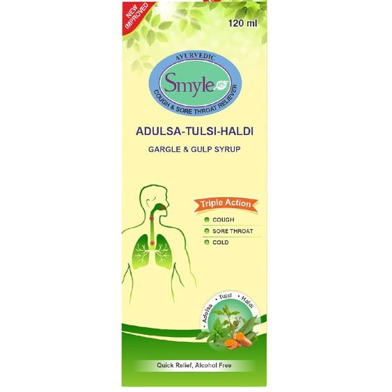 Smyle Adulsa Tulsi Haldi Gargle & Gulp Syrup 120ml