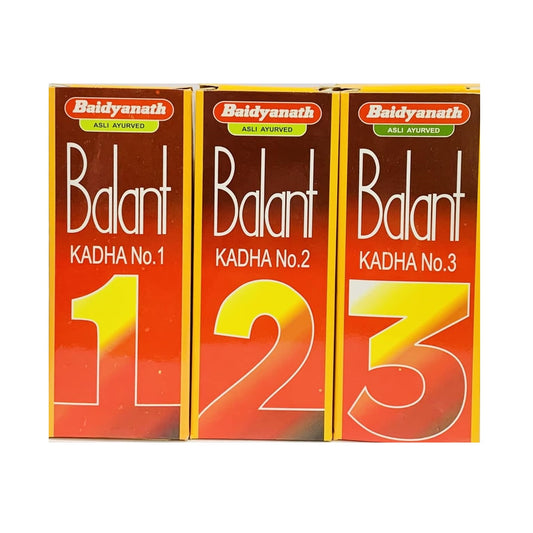 Baidyanath Ayurveda Balant Kadha (Nr. 1, 2 und 3) nach der Lieferung, Durchblutungsflüssigkeit