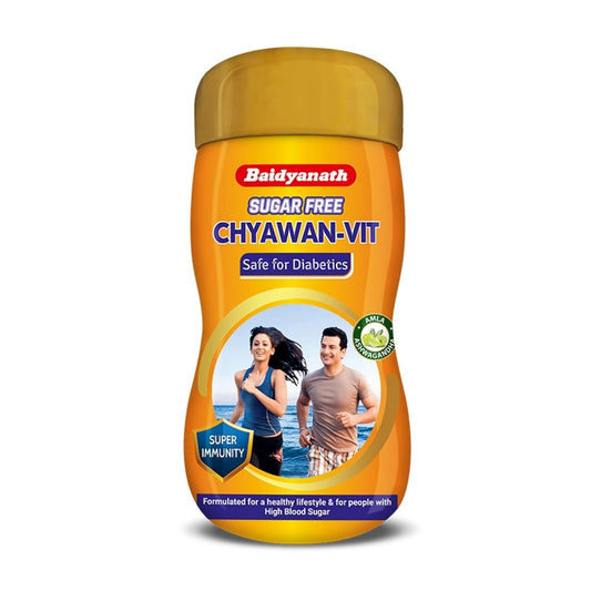 Baidyanath Ayurvedisches Chyawan Vit. Chyawanprash ohne Zucker stärkt das Immunsystem, verbessert Kraft und Ausdauer bei Erwachsenen und ist für Diabetiker geeignet.