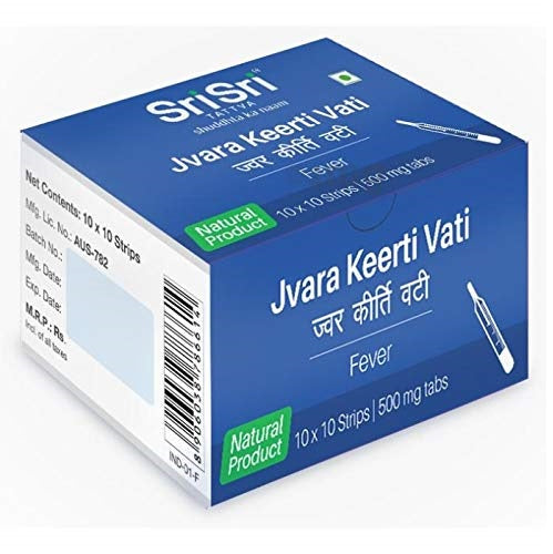 Sri Sri Tattva Ayurvedic Jvara Keerti Vati 500mg Fever 100 Tablets