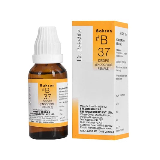 Bakson's Homoeopathy B37 (B-37) Endocrine Female für verschiedene endokrine Störungen bei Frauen, Tropfen 30 ml