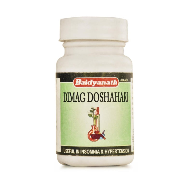 Baidyanath Ayurvedic Jhansi Dimag Doshari Nützlich bei Schlaflosigkeit und Bluthochdruck 50 Tabletten