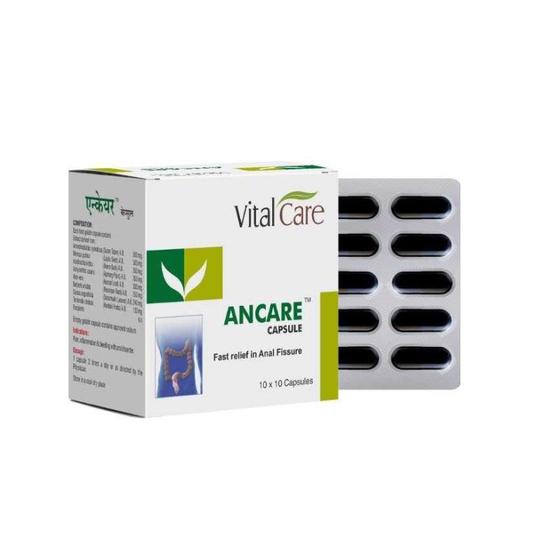 Vital Care Ayurvedic Ancare Fast Relief In Anal Fissure 10 X 10 Capsule