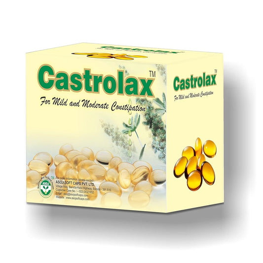 Asoj Soft Ayurvedic Castrolax Castor Oil Soft-Gel 60 Capsules