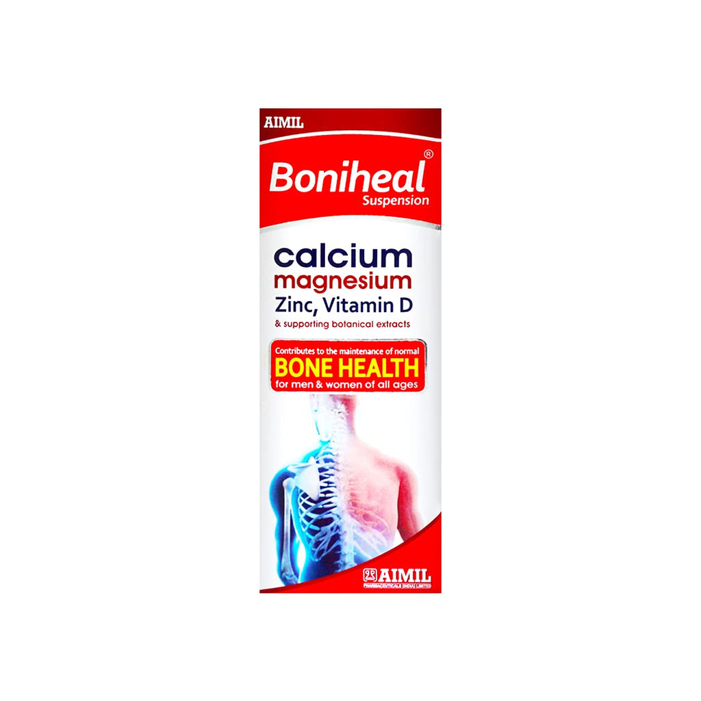 Aimil Ayurvedic Boniheal Suspension Supplements Essential Pro Bone Minerals Sirup &amp; Tabletten