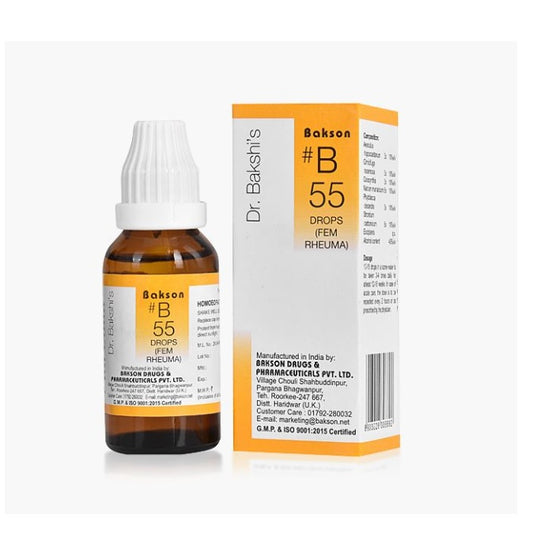 Bakson's B55 (B-55) Fem Rheuma für Knochenbeschwerden bei Frauen, Tropfen 30 ml