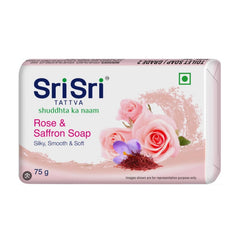 Sri Sri Tattva Rose & Saffron Soap Silky,Smooth & Soft Skin (3+1 Combo Pack) 75gm
