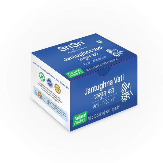 Sri Sri Tattva Ayurvedic Jantughna Vati 500mg Anti Infection 100 Tablets