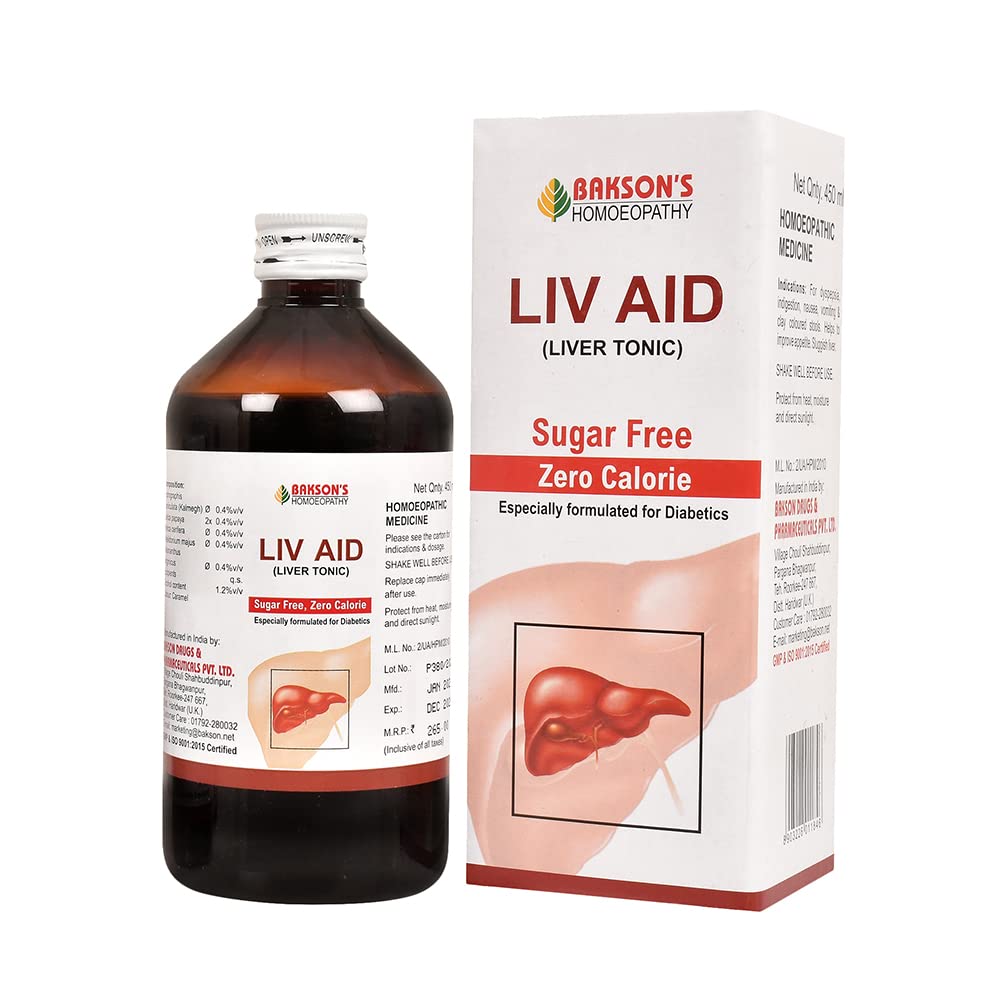 Bakson's Homoeopathy Liv Aid Liver Tonic Sugar Free Liver Syrup