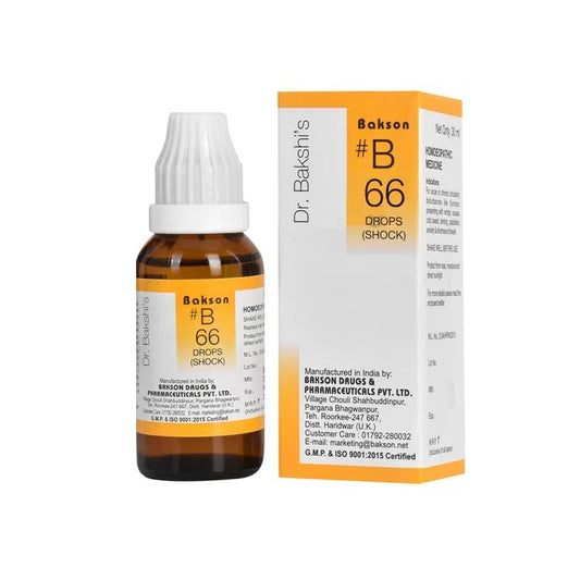 Bakson's B66 (B-66) Shock For Vertigo,Syncope And Other Circulatory Disturbances Drops 30ml