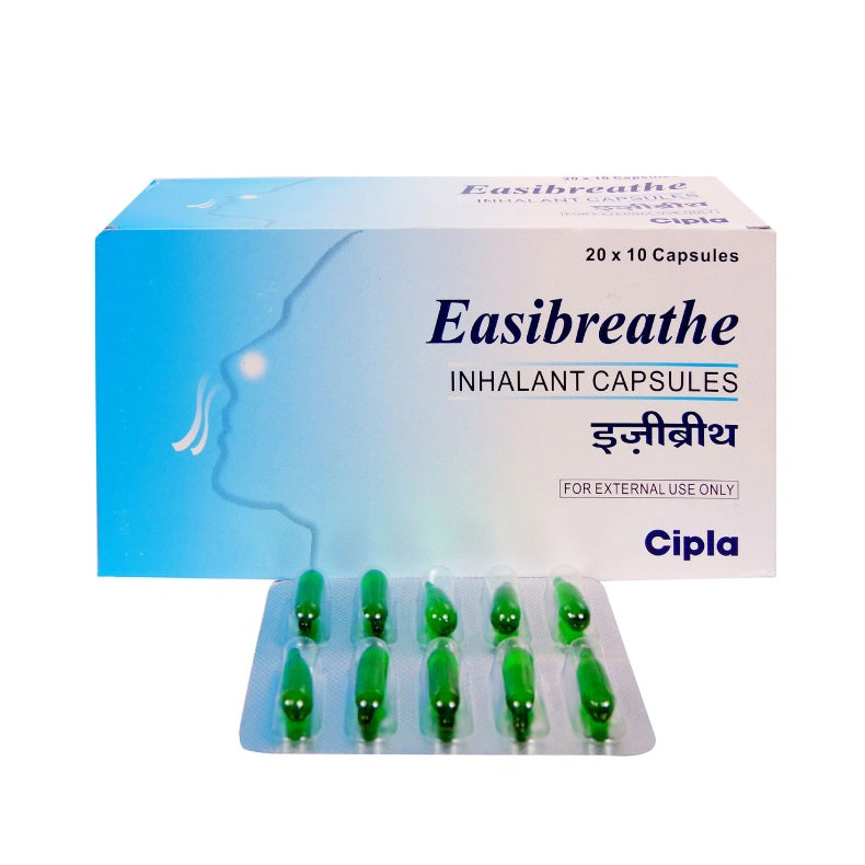 EasiBreathe Inhalant Capsules for Stuffy Nose & Cold Relief