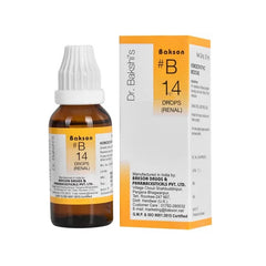 Bakson's Homoeopathy B14 (B-14) Renal For Renal Calculus and Urinary Problems Drops 30ml