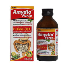 Aimil Ayurvedischer Amydio Forte Sirup gegen Durchfall und Ruhr versorgt den Körper mit Energie, indem er Elektrolyte auffüllt, um Austrocknung zu verhindern. 100 ml