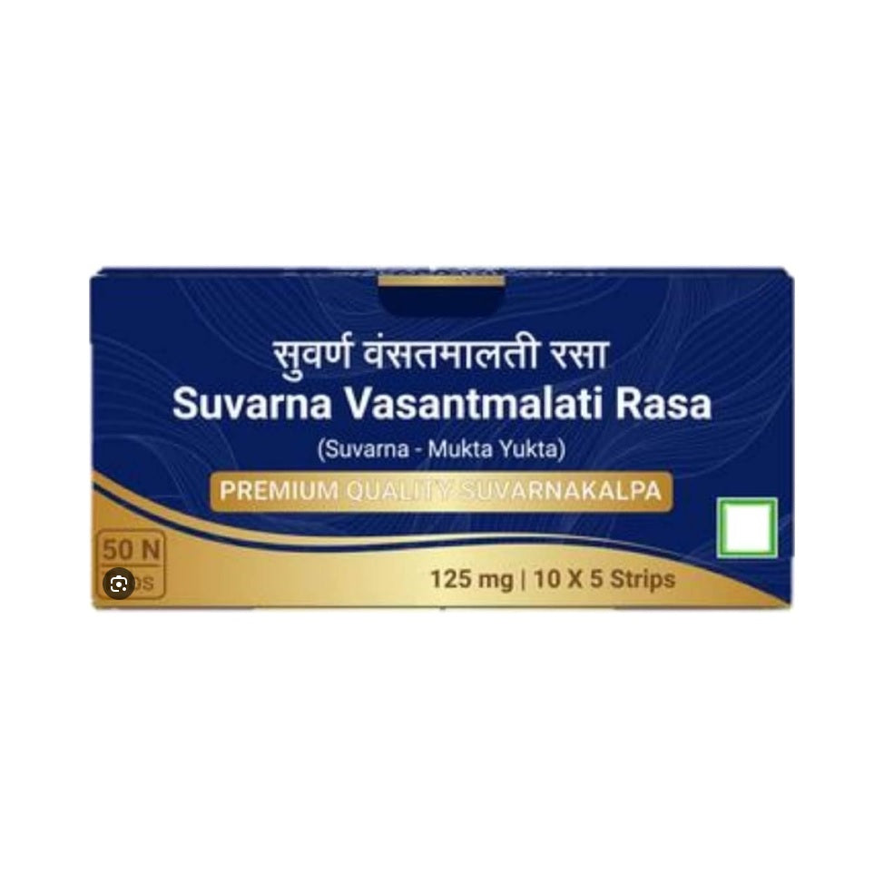 Sri Sri Tattva Ayurvedic Suvarna Vasant Malati Ras Suvarnakalpa 10 Strips Tablets