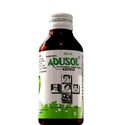 Ajantas ayurvedischer Adusol-Hustensirup Adusol verhindert kalten, nassen und trockenen Husten, gut für Kinder und Erwachsene 