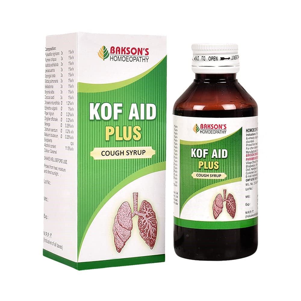 Bakson's Homoeopathy Kof Aid Plus Cough Effective cough reliever Syrup