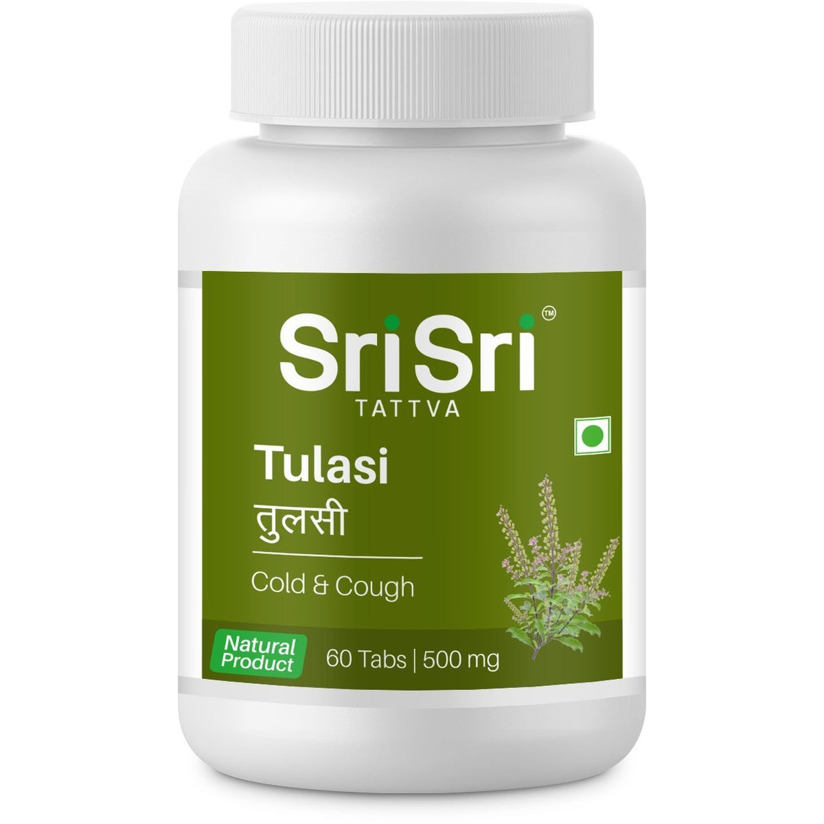 Sri Sri Tattva Ayurvedic Tulasi 500mg Erkältung &amp; Husten 60 Tabletten