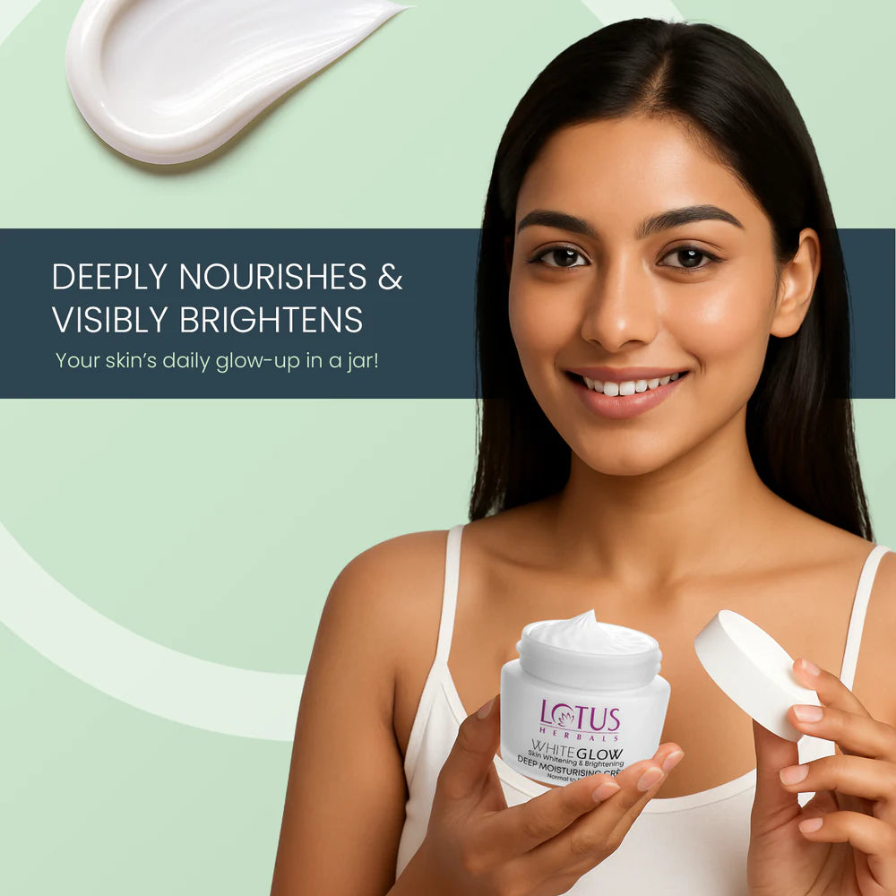 Lotus Herbals Cosmetics WhiteGlow Skin Brightening Deep Moisturising Cream SPF 20 PA+++ 60g