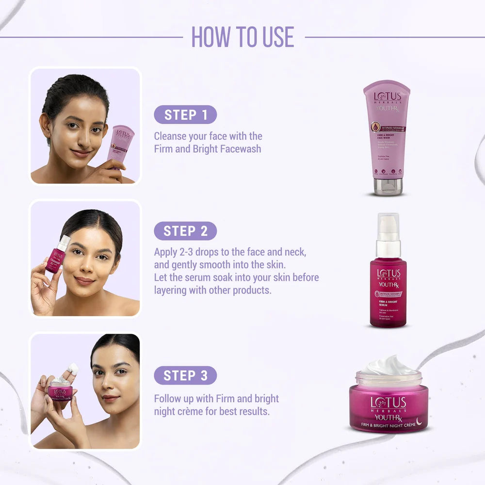 Lotus Herbals Cosmetics YouthRx Firm & Bright Bestseller Pack Combo