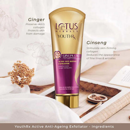 Lotus Herbals Cosmetics YouthRx Active Anti Ageing Exfoliator Cream 100g