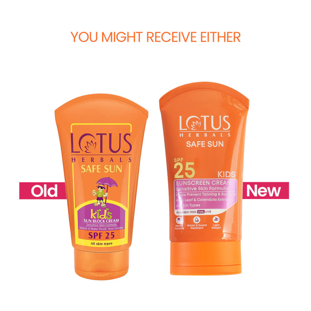 Lotus Herbals Cosmetics Safe Sun Kids Sunscreen Cream SPF-25 100g