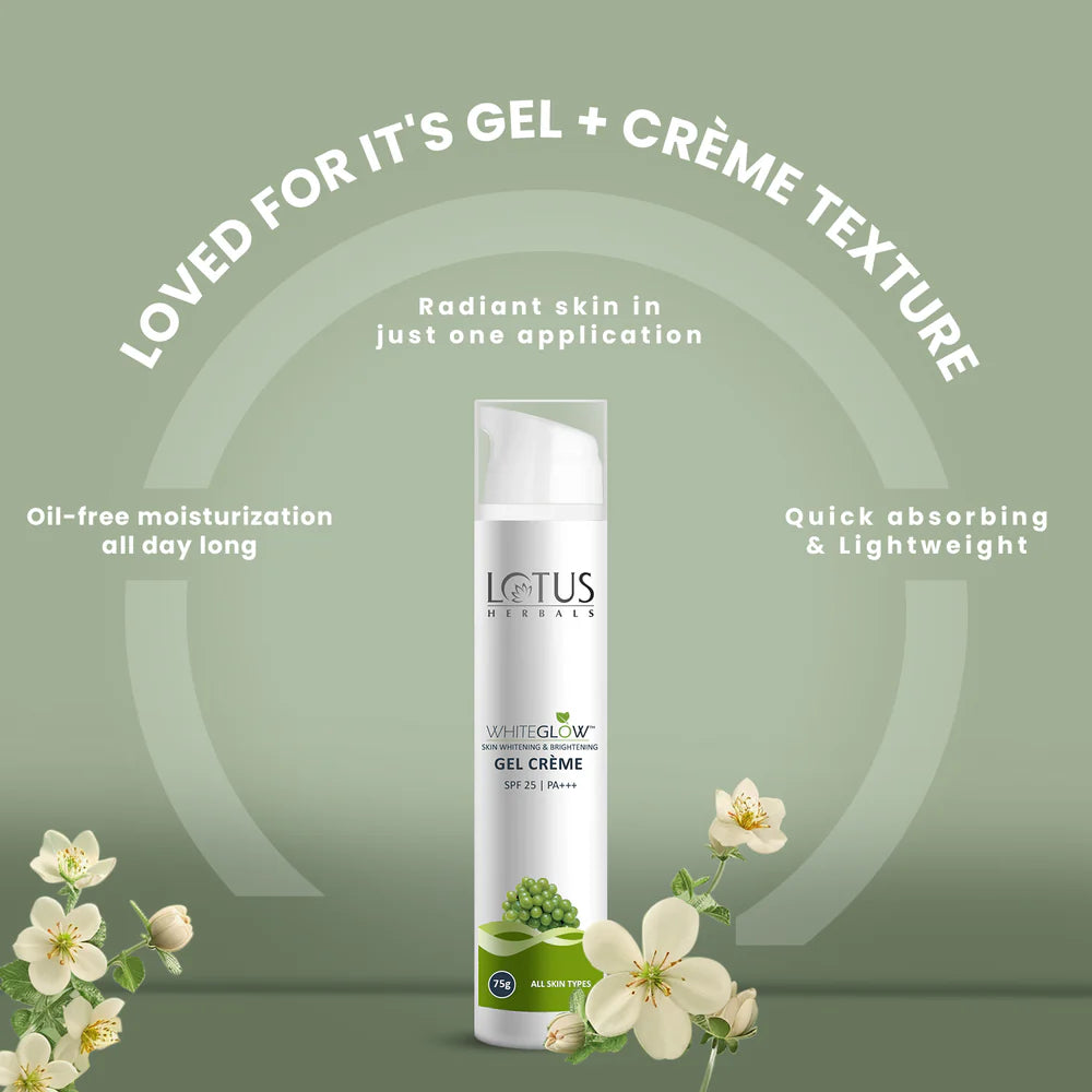 Lotus Herbals Cosmetics WhiteGlow Skin brightening Gel Creme SPF 25 PA+++
