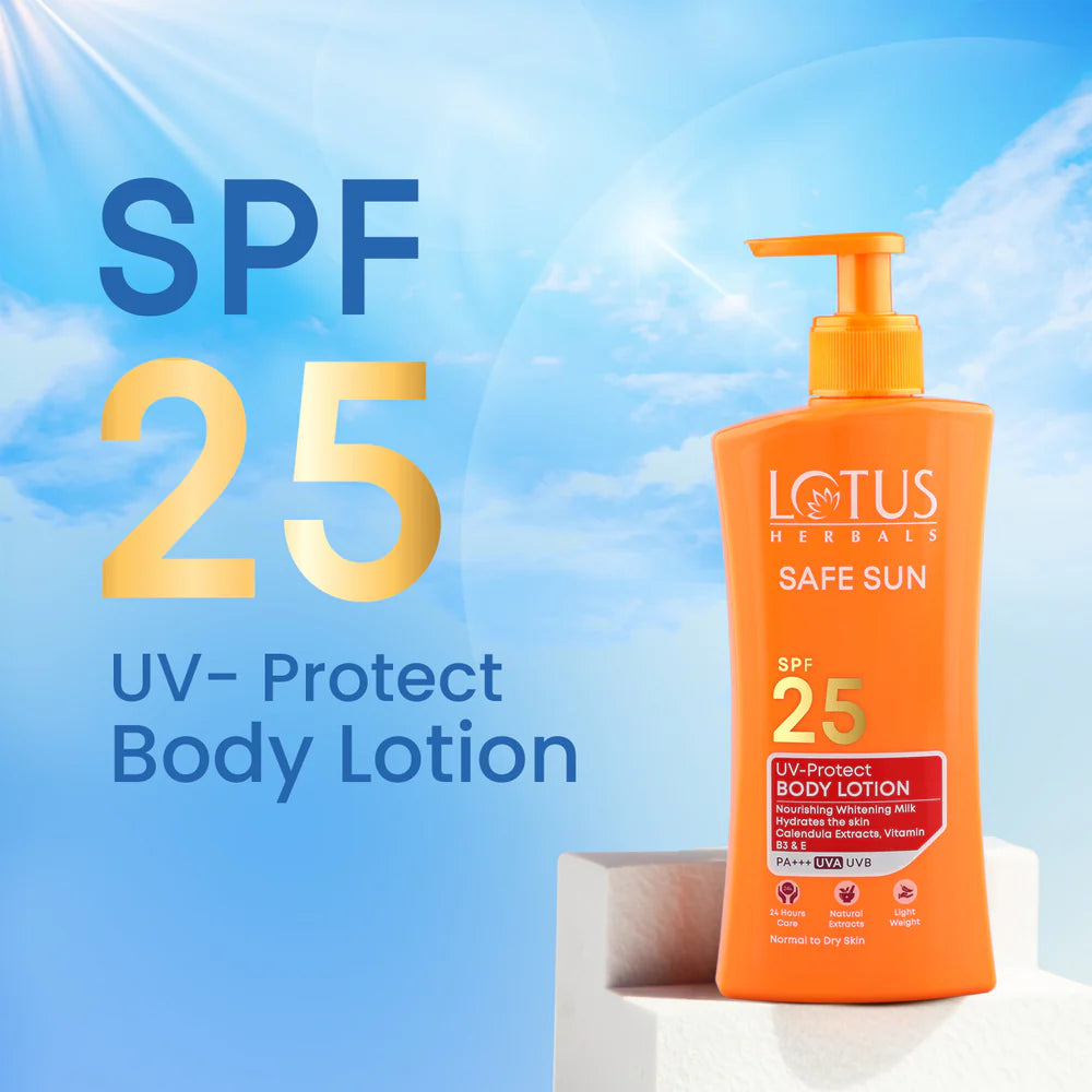 Lotus Herbals Cosmetics Safe Sun UV Protect Body Lotion SPF 25 PA+++ 250ml