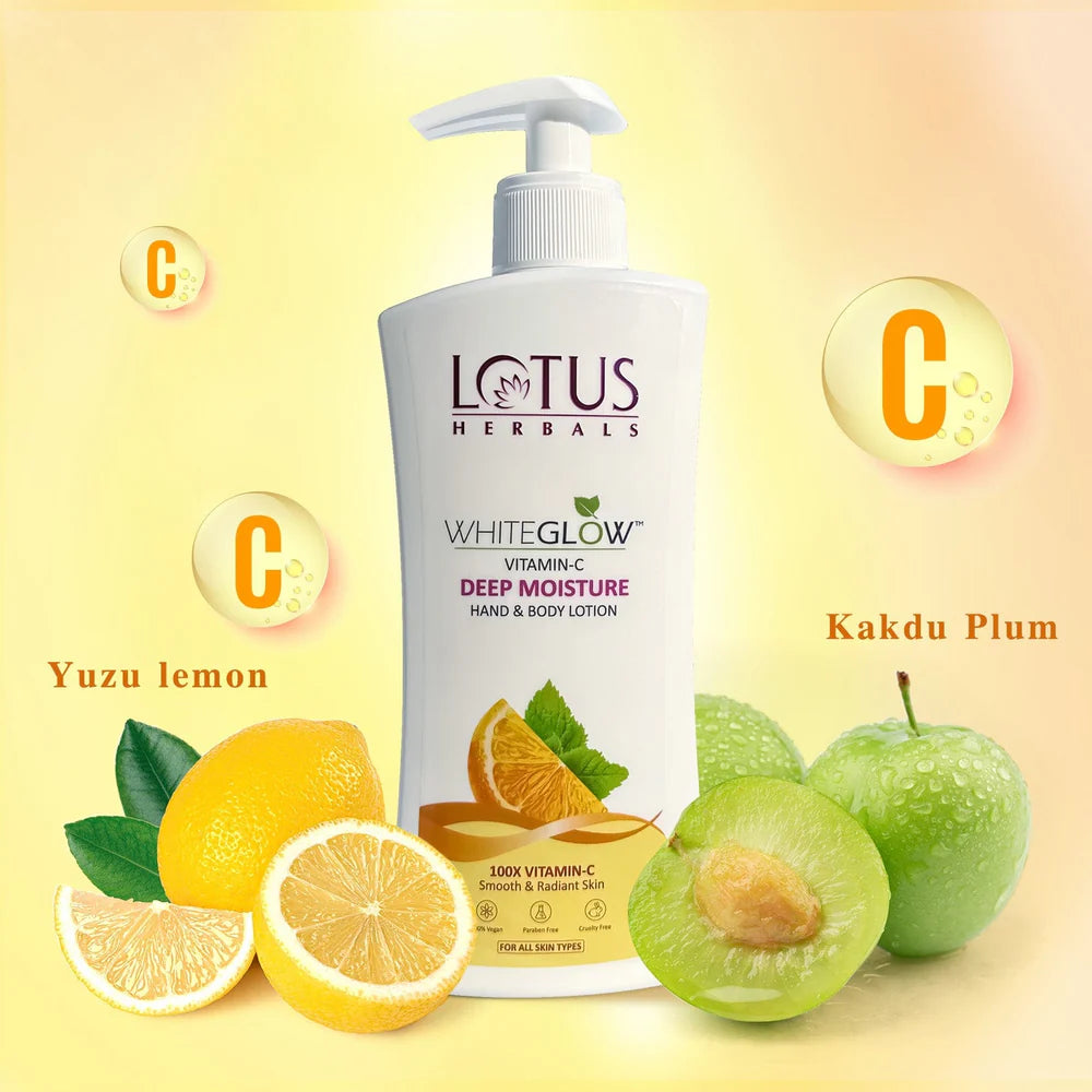 Lotus Herbals Cosmetics WhiteGlow Vitamin C Deep Moisture Hand & Body Lotion 270ml
