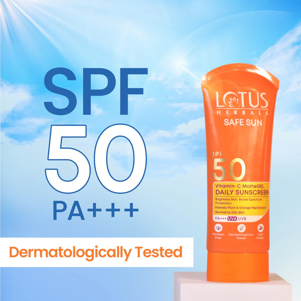 Lotus Herbals Cosmetics Safe Sun Vitamin C Matte GEL Daily Sunscreen SPF 50