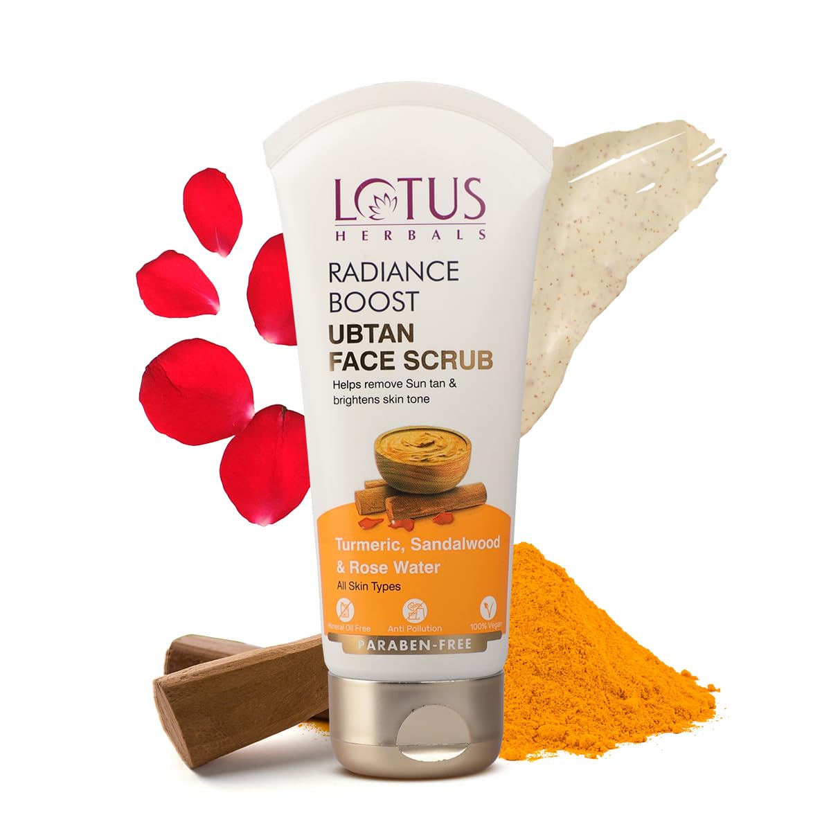 Lotus Herbals Cosmetics Radiance Boost Ubtan Face Scrub 100g