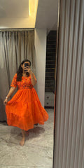 Bollywood Women Indian Ethnic Party Wear Pure Soft Maska Cotton Print Maxi Dress