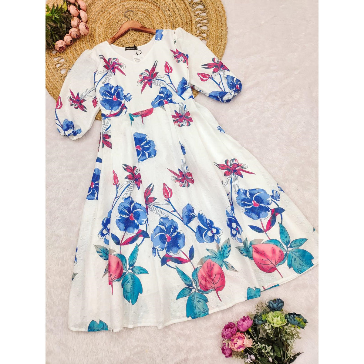 Bollywood Indian Ethnic Party Wear Pure Soft Football Maxi Print Dress