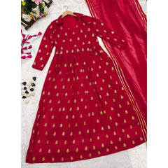 Bollywood Indian Pakistani Ethnic Party Wear Women Soft Pure Red Georgette Suit Set Dress