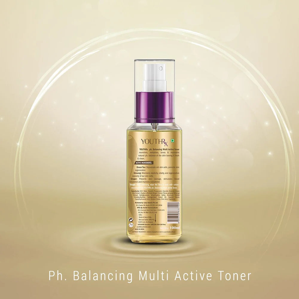 Lotus Herbals Cosmetics YouthRx pH Balancing Multi Active Toner 100ml