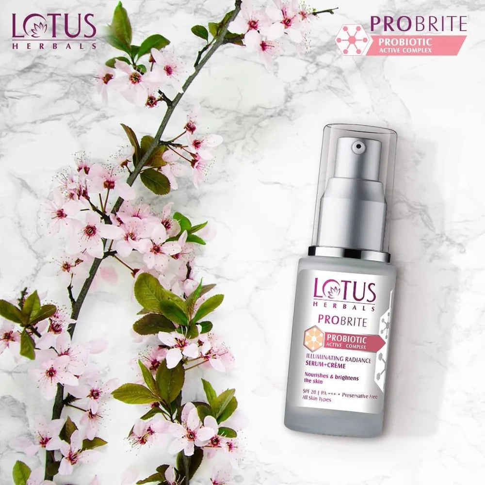 Lotus Herbals Cosmetics Probrite Illuminating Radiance Serum+Cream SPF-20 PA+++ 30ml