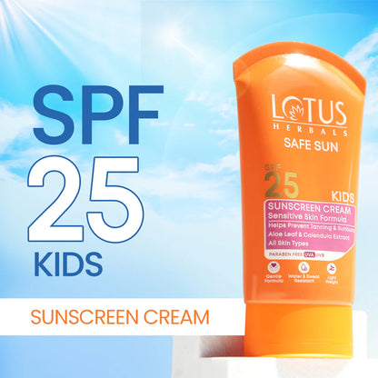 Lotus Herbals Cosmetics Safe Sun Kids Sunscreen Cream SPF-25 100g