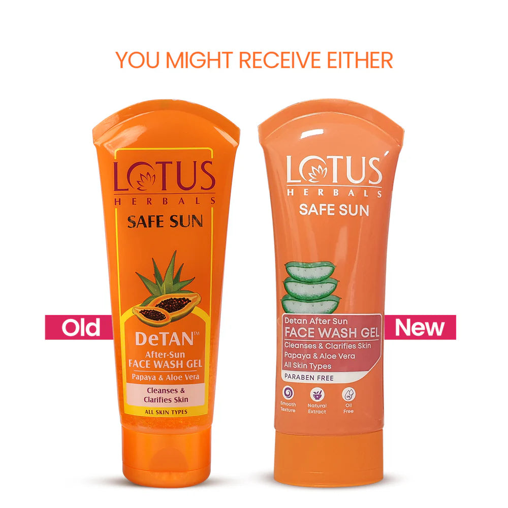 Lotus Herbals Cosmetics Safe Sun DeTAN Facewash Gel 100g