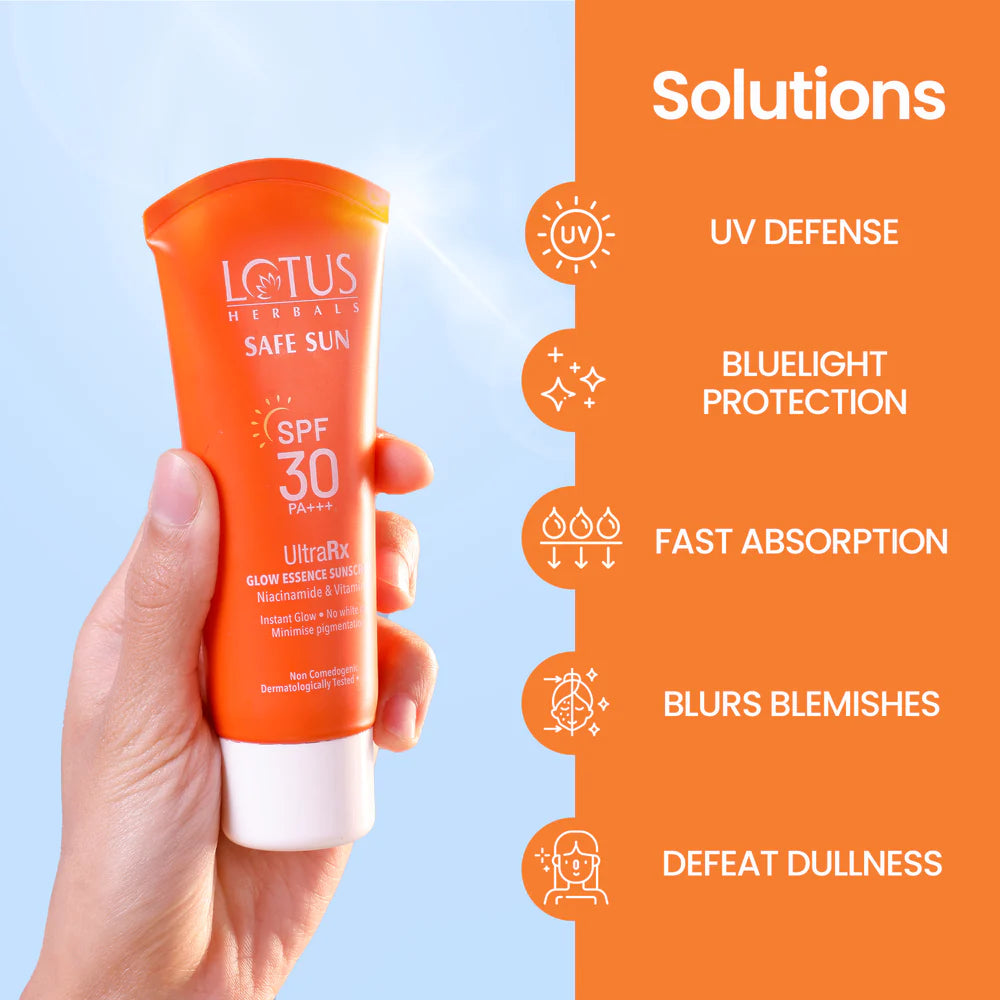 Lotus Herbals Cosmetics Safe Sun UltraRx Glow Essence Sunscreen SPF 30 50g