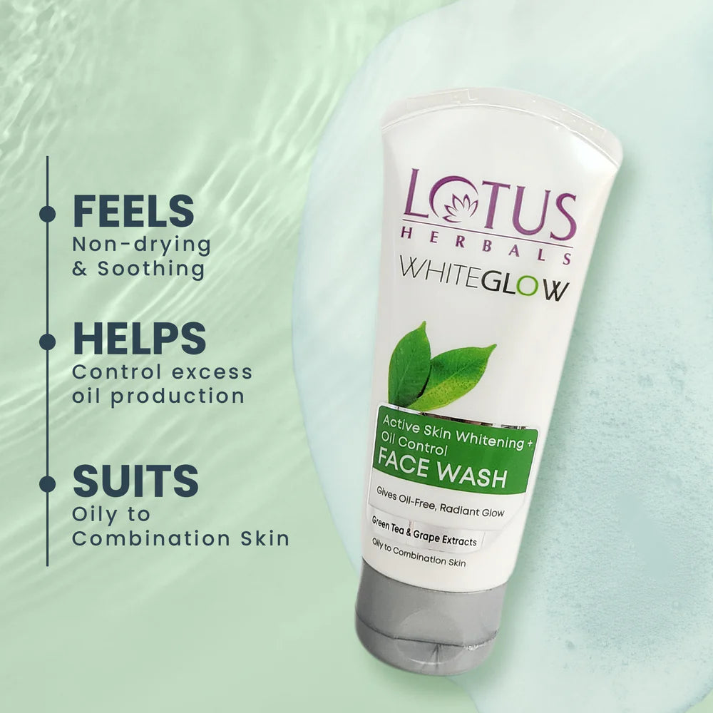 Lotus Herbals Cosmetics WhiteGlow Skin Brightening + Oil Control Facewash 100g