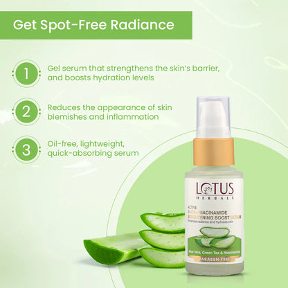 Lotus Herbals Cosmetics Active Aloe + Niacinamide Brightening Boost Serum 30ml