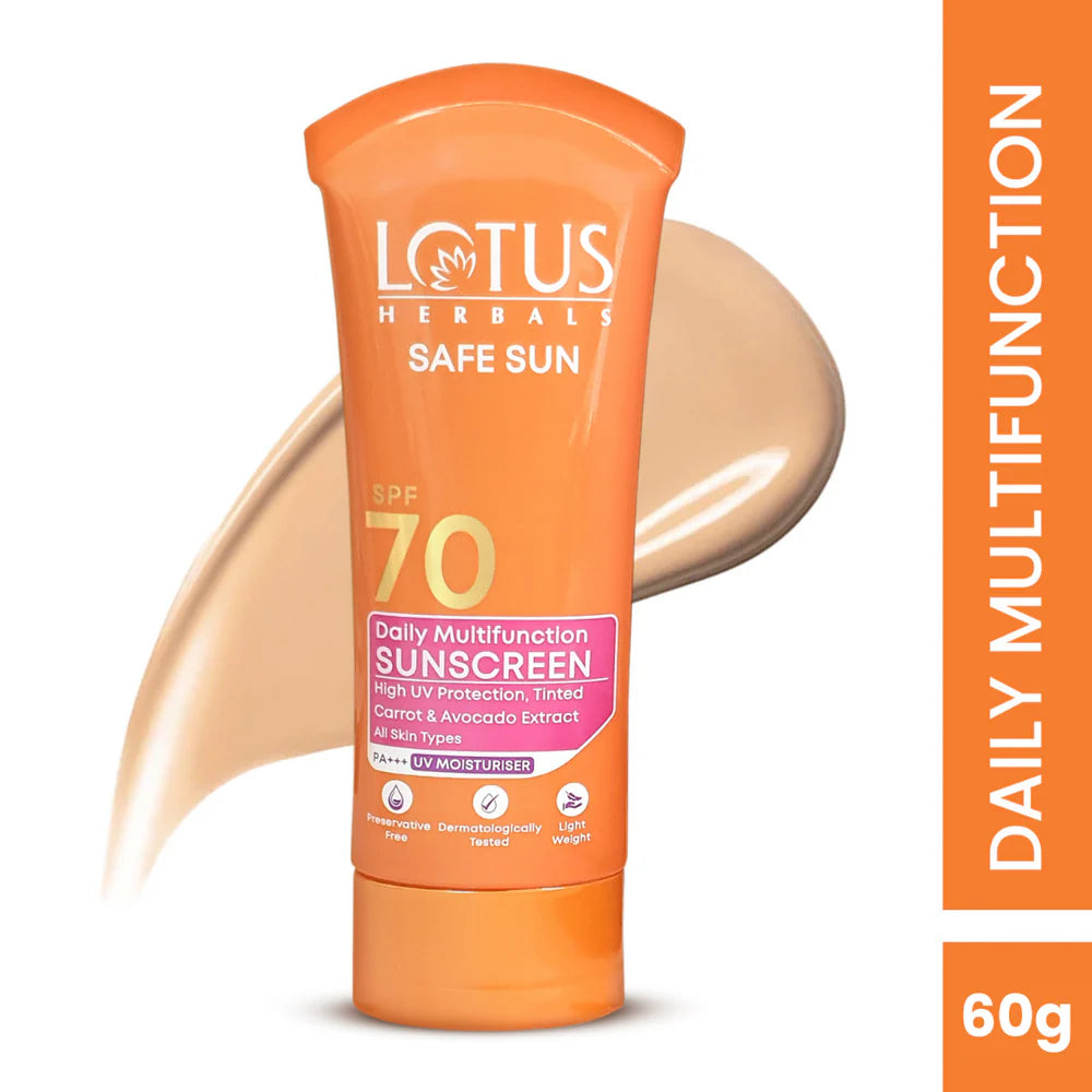 Lotus Herbals Cosmetics Safe Sun Daily Multi Function Sunscreen SPF 70 PA+++ 60g