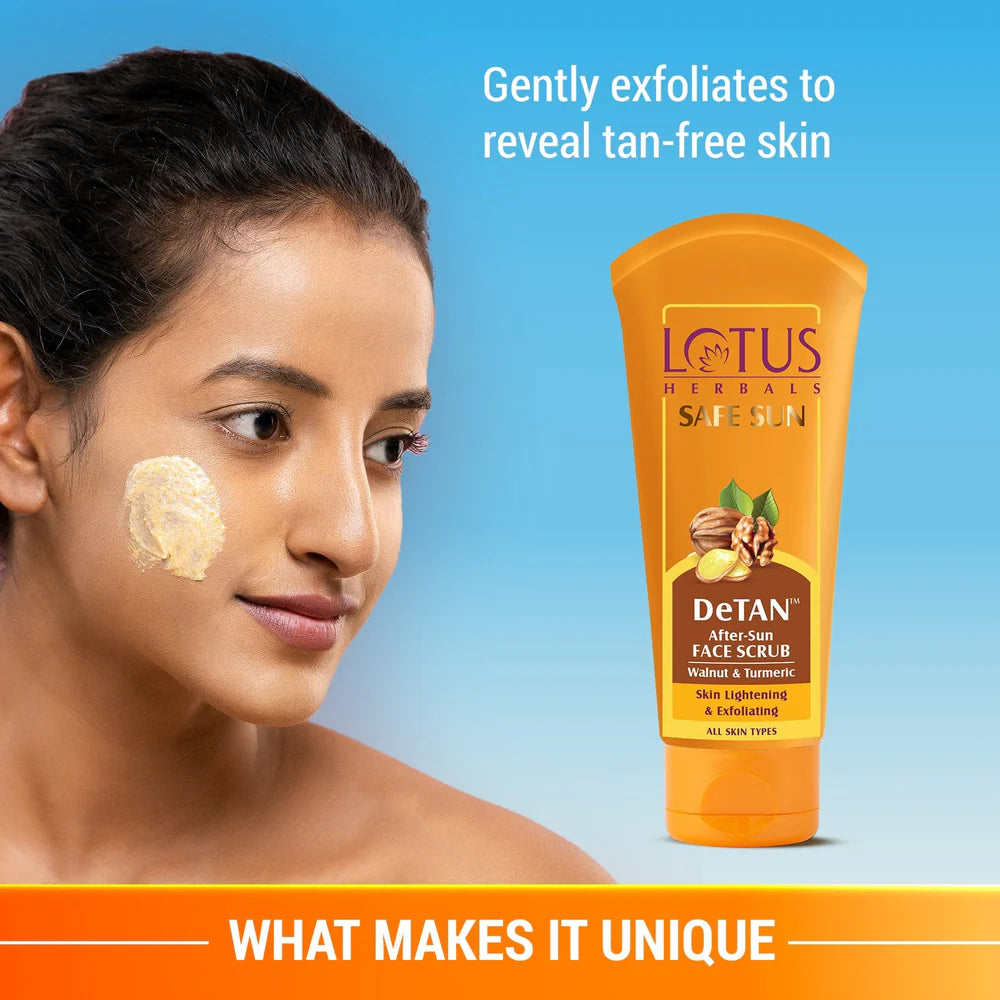 Lotus Herbals Cosmetics Safe Sun DeTan After Sun Face Scrub 100g