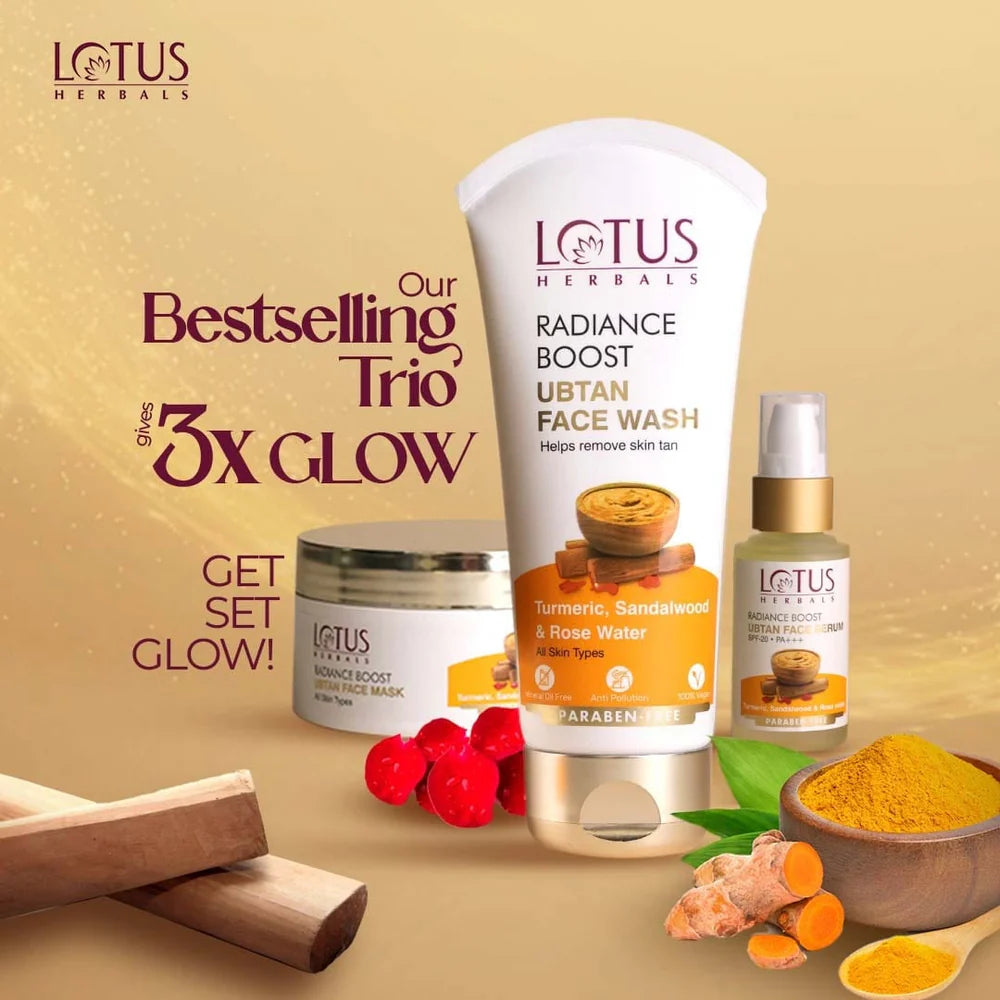 Lotus Herbals Cosmetics Radiance Boost Ubtan Trio Combo