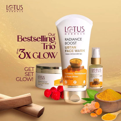 Lotus Herbals Cosmetics Radiance Boost Ubtan Trio Combo