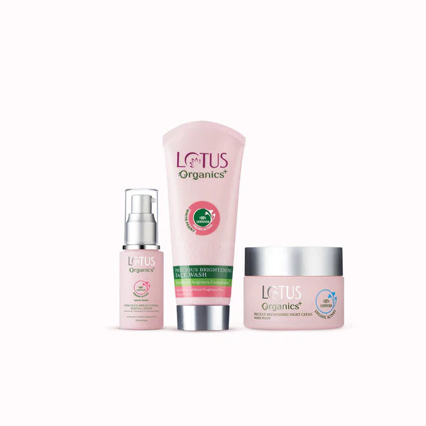 Lotus Organics+ Cosmetics Precious Brightening Overnight Indulgence Regime Combo