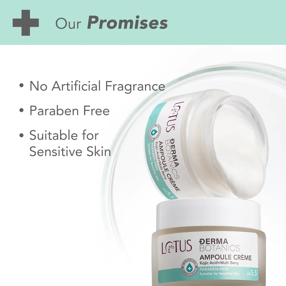 Lotus Cosmetics Derma Botanics Kojic Acid + Multi Berry Ampoule Crème Cream 50g